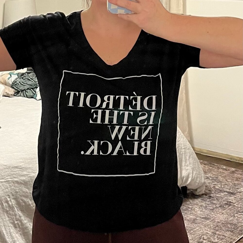 Detroit is the new black v neck tee shirt